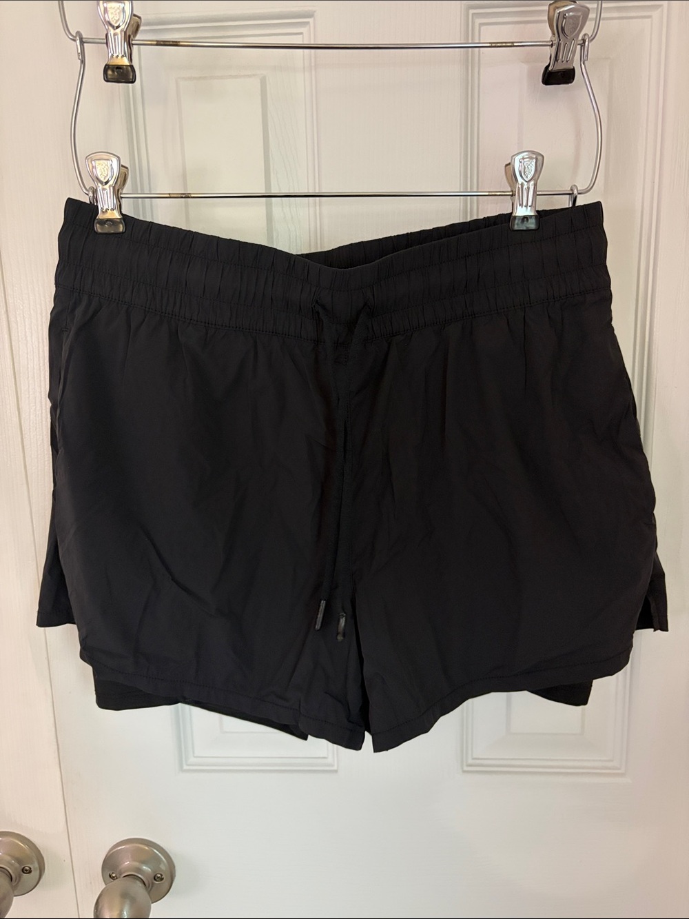 Women's Black Athletic Shorts with Inner Liner